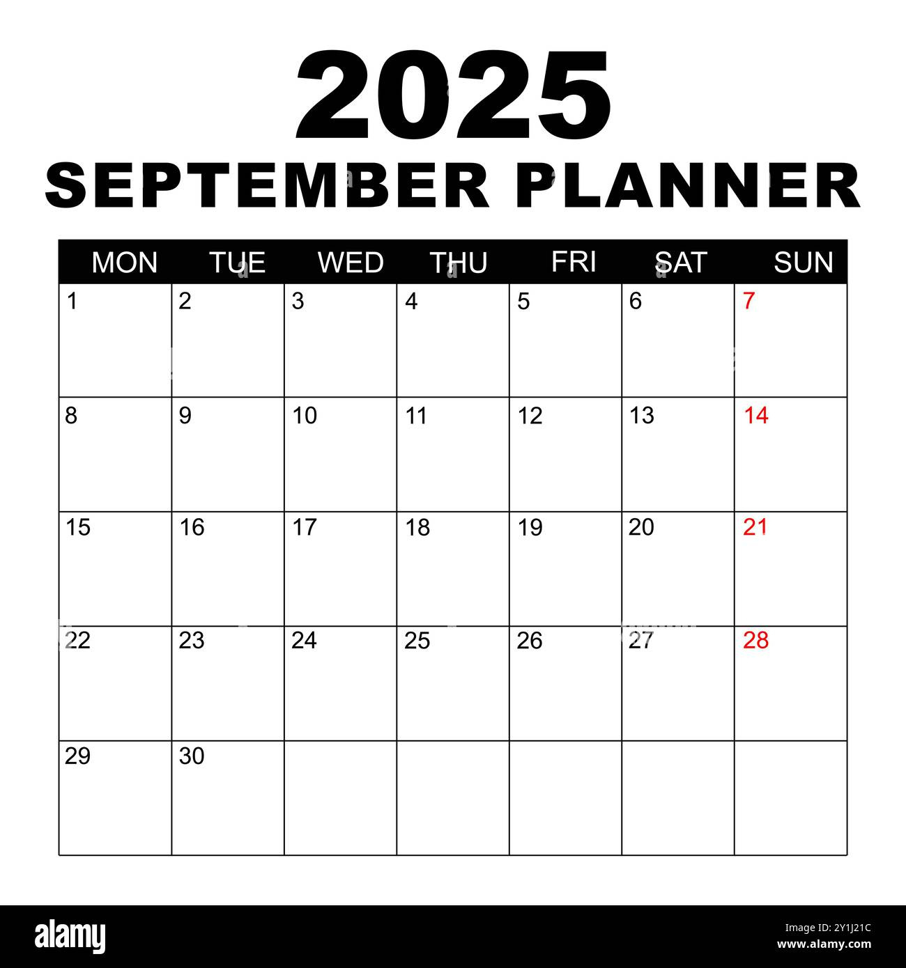 September 2025 Calendar. Week Starts On Monday. Blank Calendar inside Calendar Week September 2025