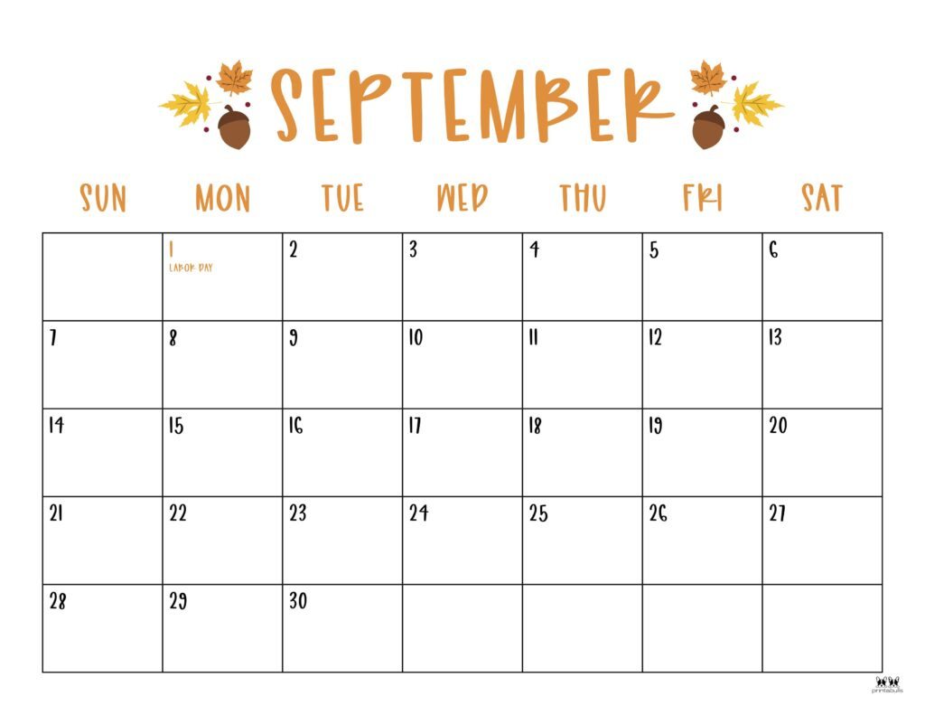 September 2025 Calendars - 107 Free Printables | Printabulls inside Cute September 2025 Calendar