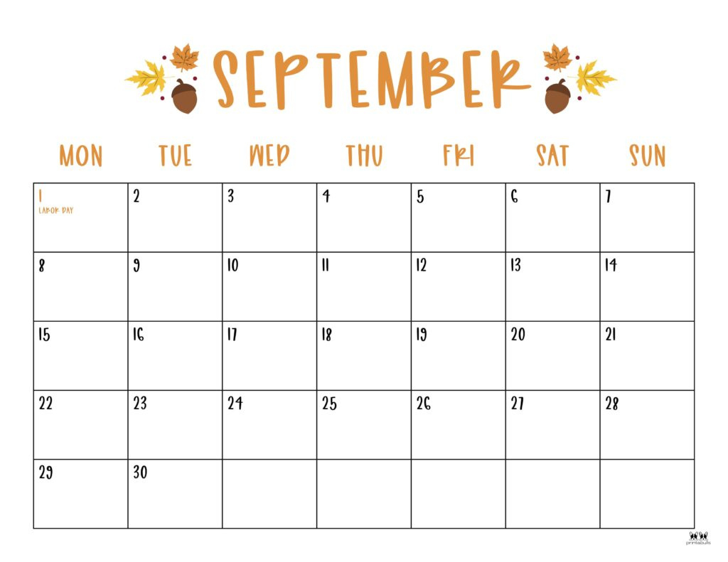 September 2025 Calendars - 107 Free Printables | Printabulls pertaining to September Calendar Printable