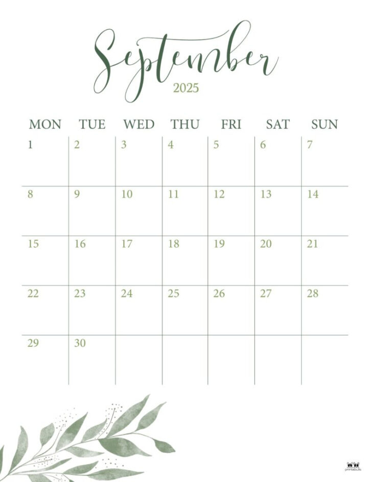 September 2025 Calendar Printabulls