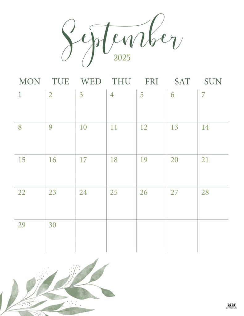 September 2025 Calendars - 107 Free Printables | Printabulls throughout September 2025 Calendar Printabulls