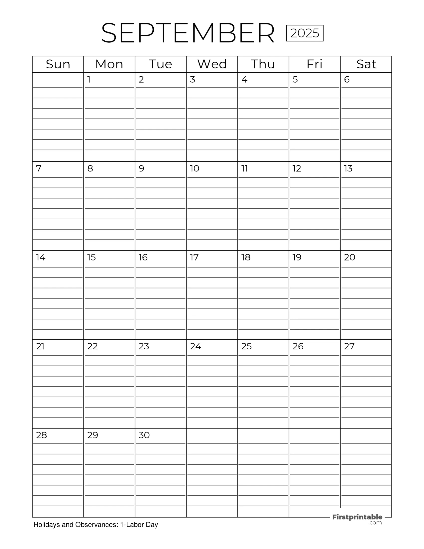 September 2025 Calendars - Free Printable &amp;amp; Fillable throughout September 2025 Calendar Editable