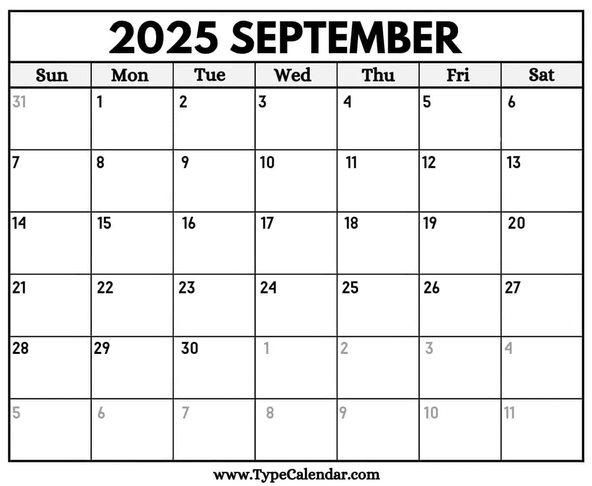 September 2025 Calendars - Free Printable Templates inside September 2025 Calendar Canada