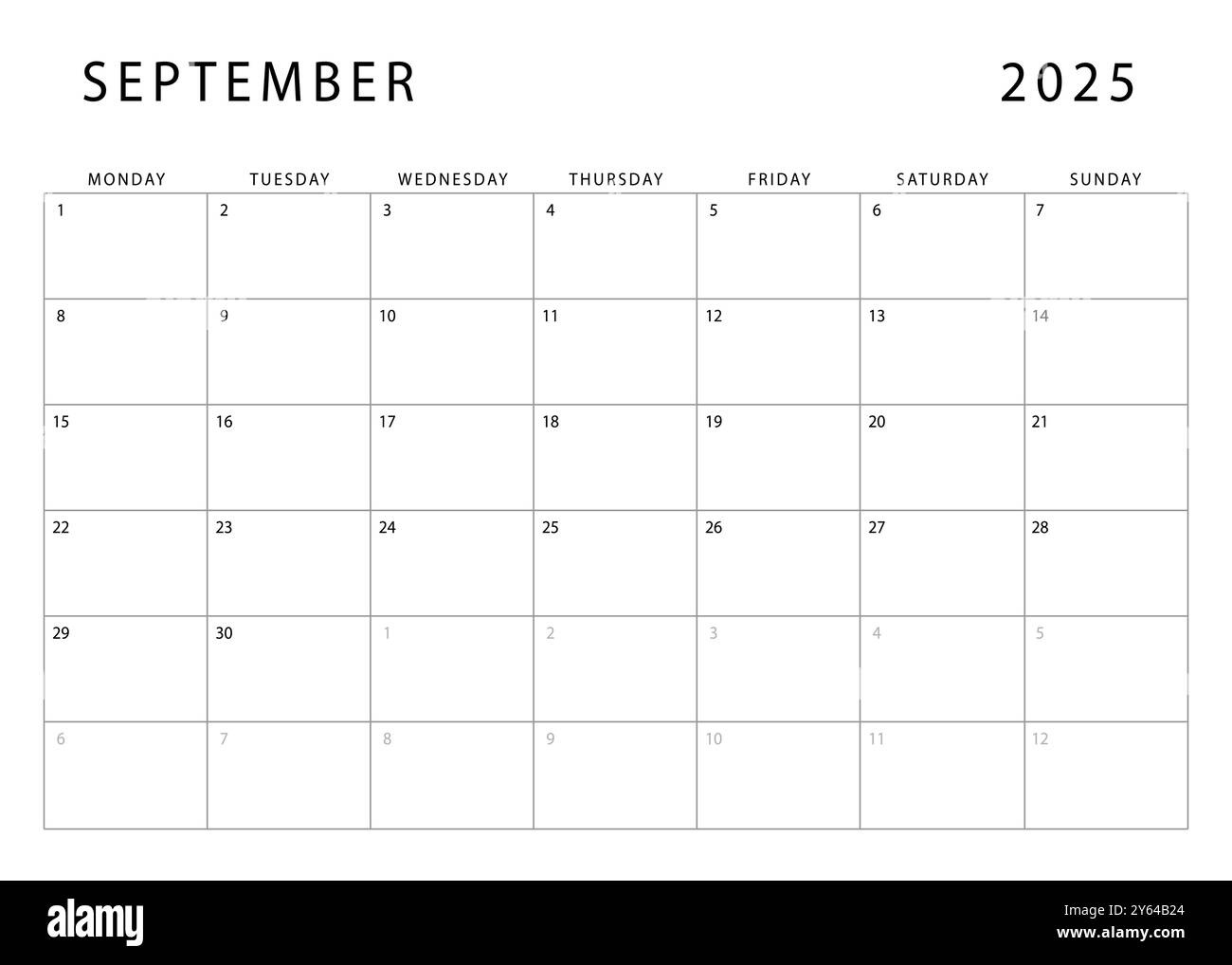 September 2025-Kalender. Vorlage Für Monatsplaner. Montag Beginnt with September Calander 2025