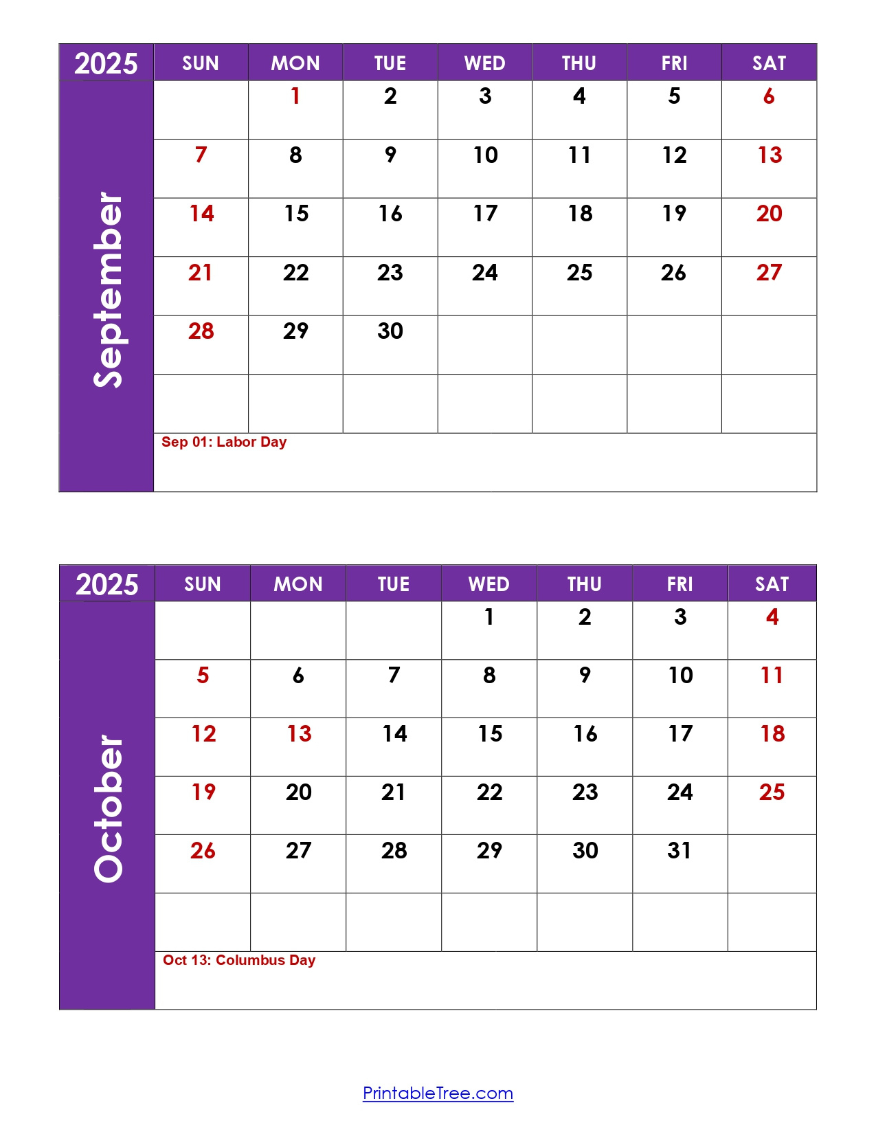 September And October 2025 Calendar Printable Pdf | Two Months with regard to Printable September October 2025 Calendar