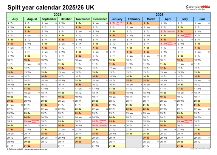 Printable Calendar September 2025 to August 2026
