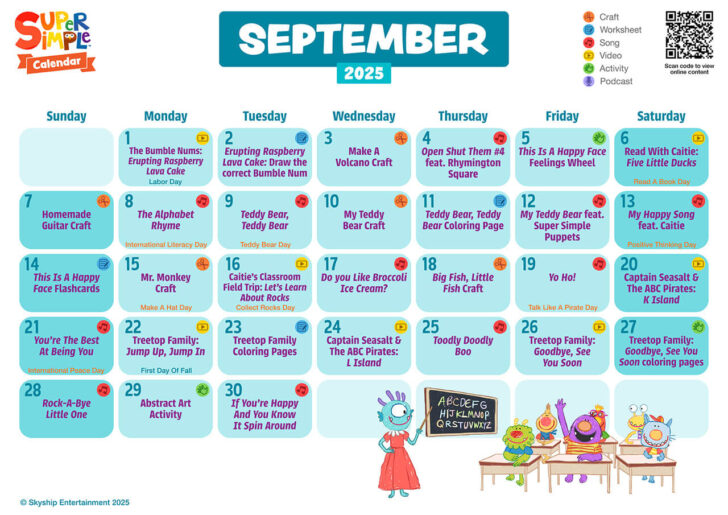 September 2025 Calendar Homemade