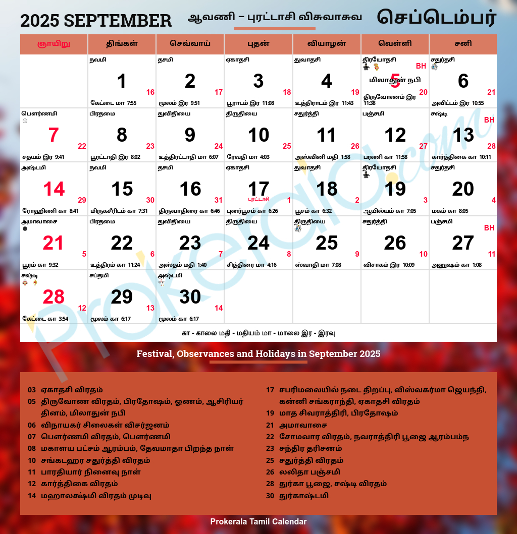 Tamil Calendar 2025, September within Tamil Calendar September 2025