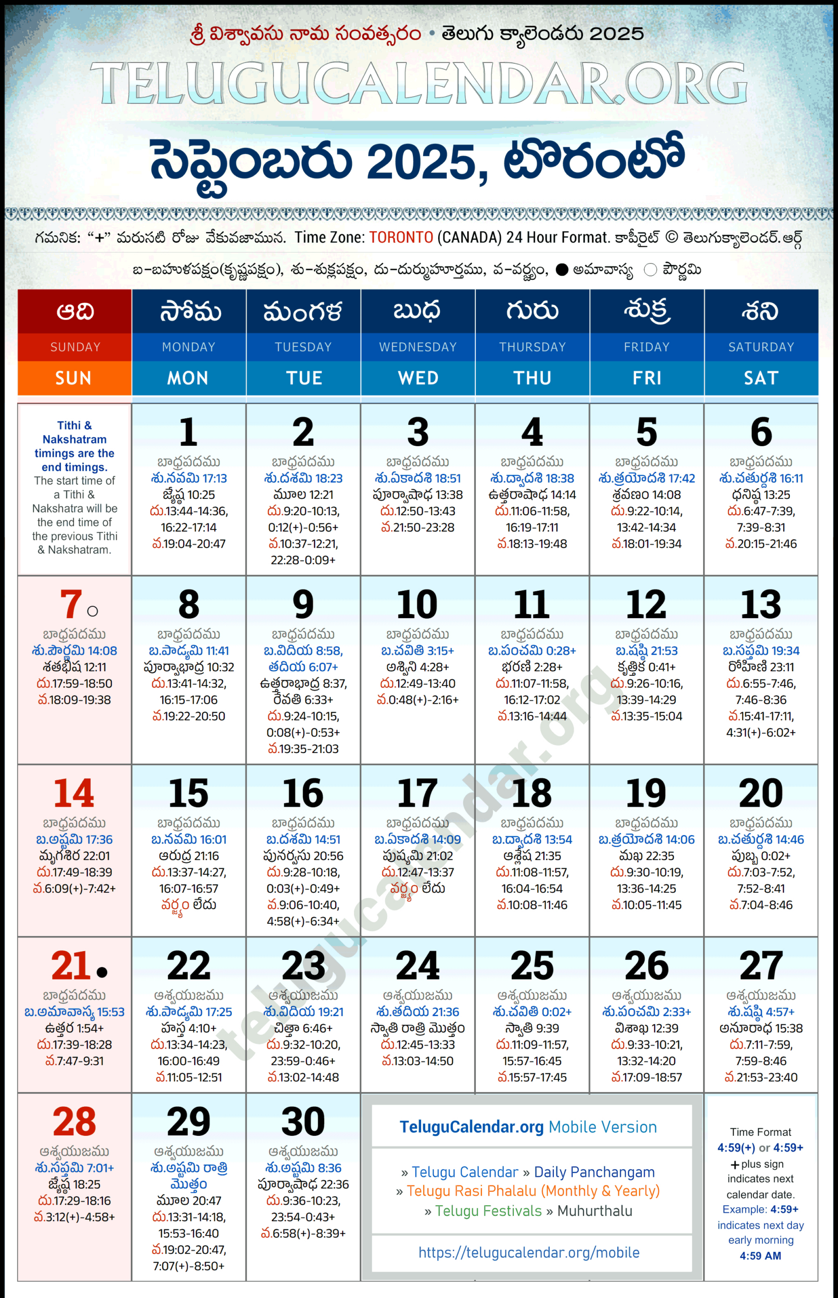 Toronto Telugu Calendar 2025 September Pdf Festivals intended for September 2025 Telugu Calendar