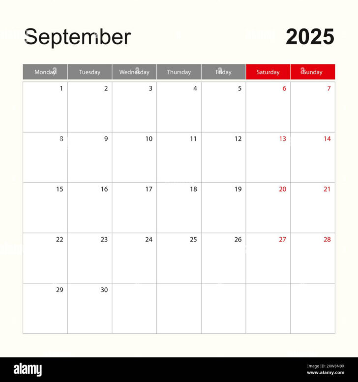 Show September 2025 Calendar