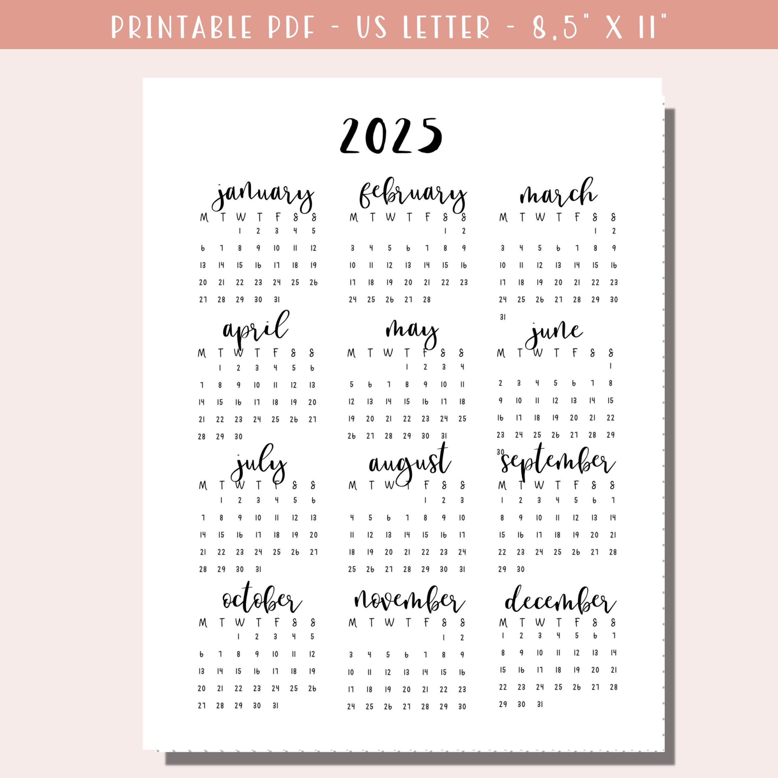 2025 Calendar Printable Planner 2025 / Dotted Bullet Journal Page within October 2025 Bullet Journal Calendar