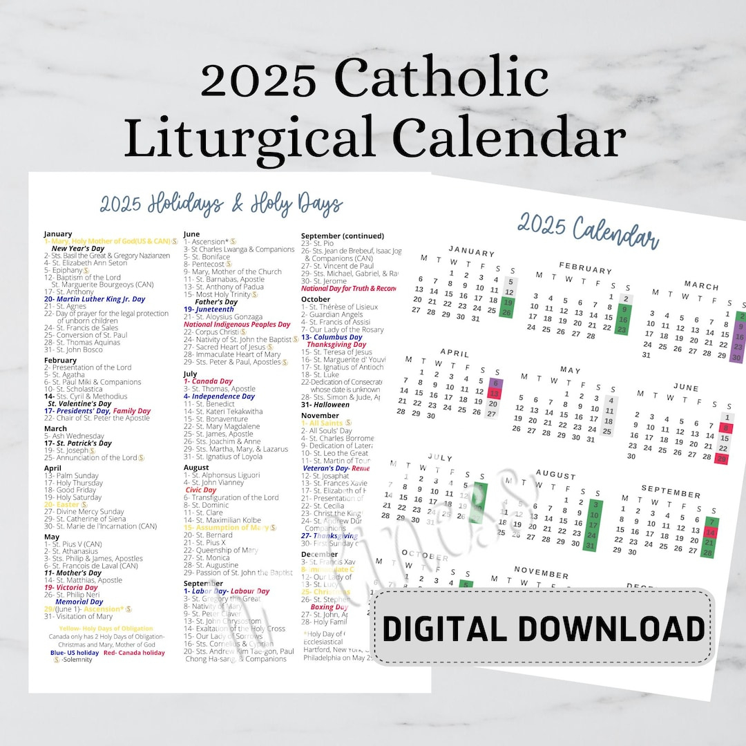 2025 Catholic Calendar- Digital Download - Etsy in October Catholic Calendar 2025