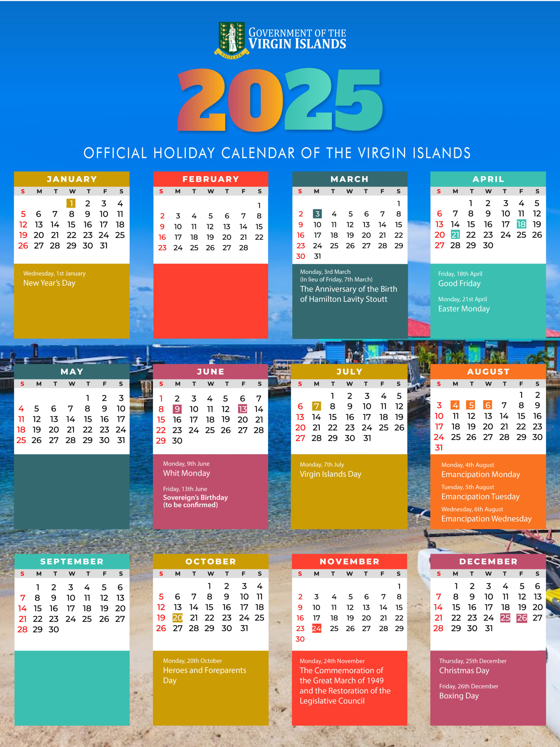 2025 Holiday Calendar Flyer-01 | Government Of The Virgin Islands regarding October Holidays 2025 Holiday Calendar