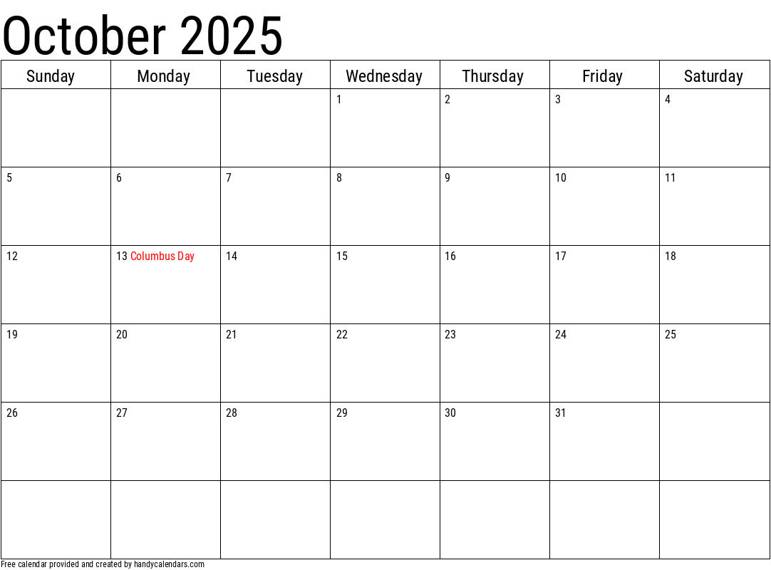 2025 October Calendars - Handy Calendars in October 2025 Calendar What Happened