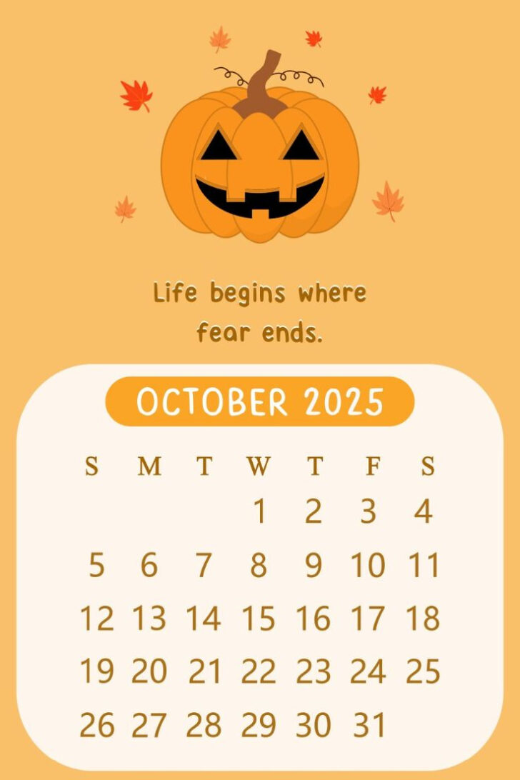 October Calendar Wallpaper 2025