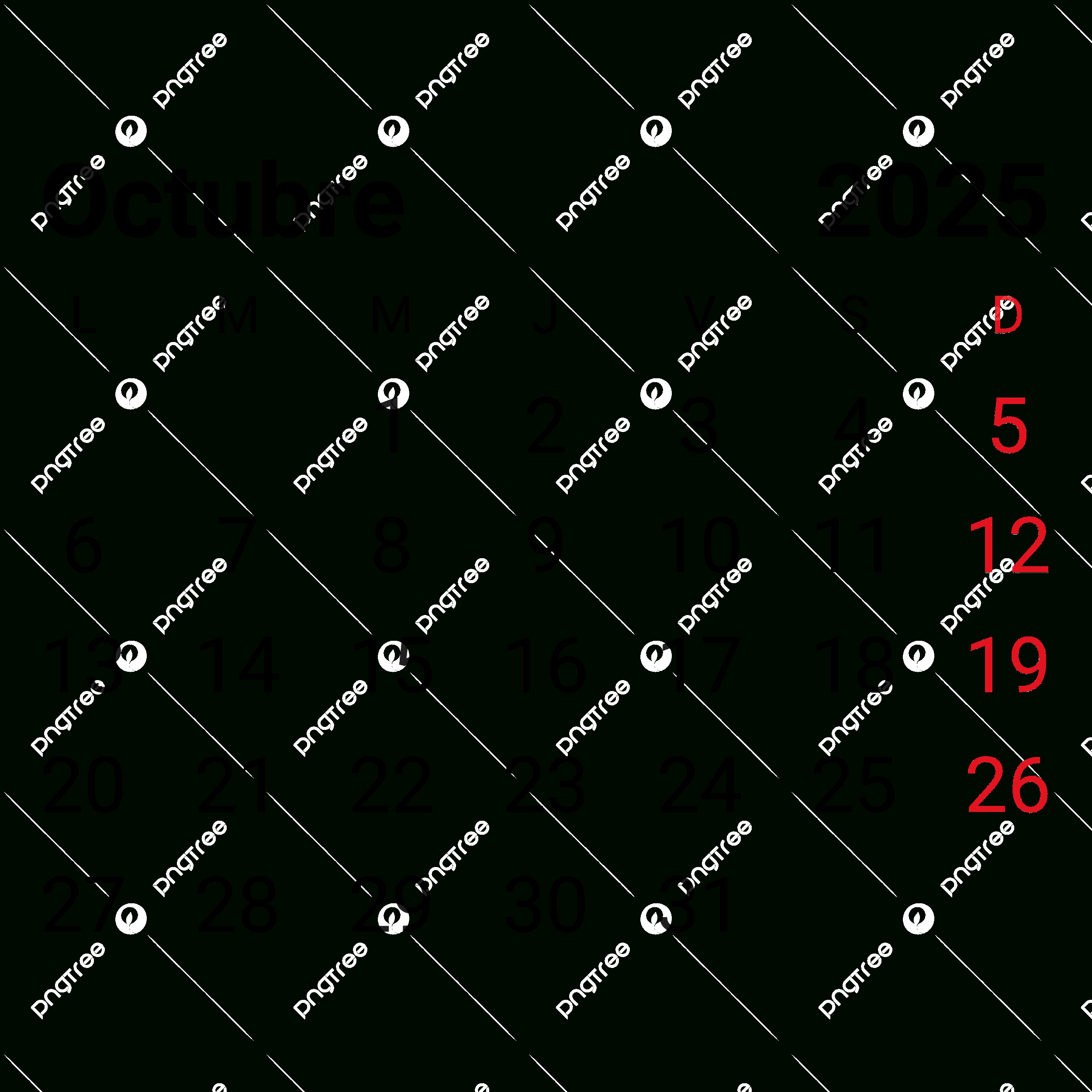 2025 October Monthly Spanish Calendar Vector, 2025 October Monthly intended for Spanish Calendar For October 2025