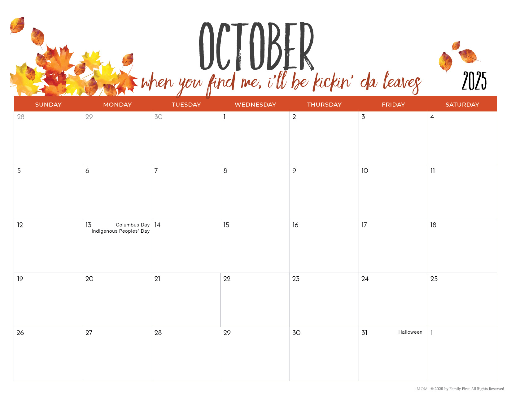 2025 Printable Calendars2025-2026 Printable Calendars For Moms - Imom with regard to October Calendar 2025 Printable Word