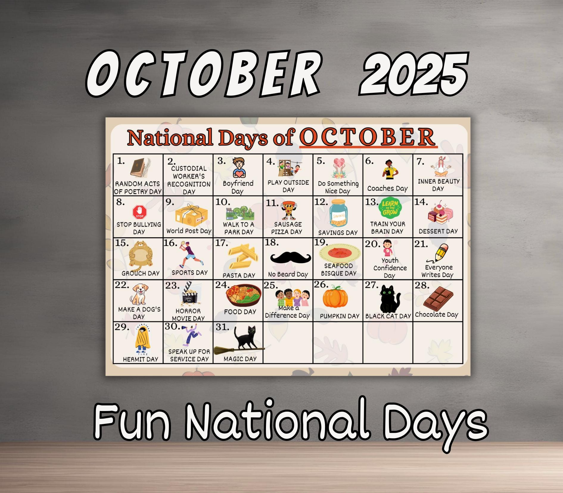 Buy October National Days Online In India - Etsy India throughout National Day Calendar October 2025
