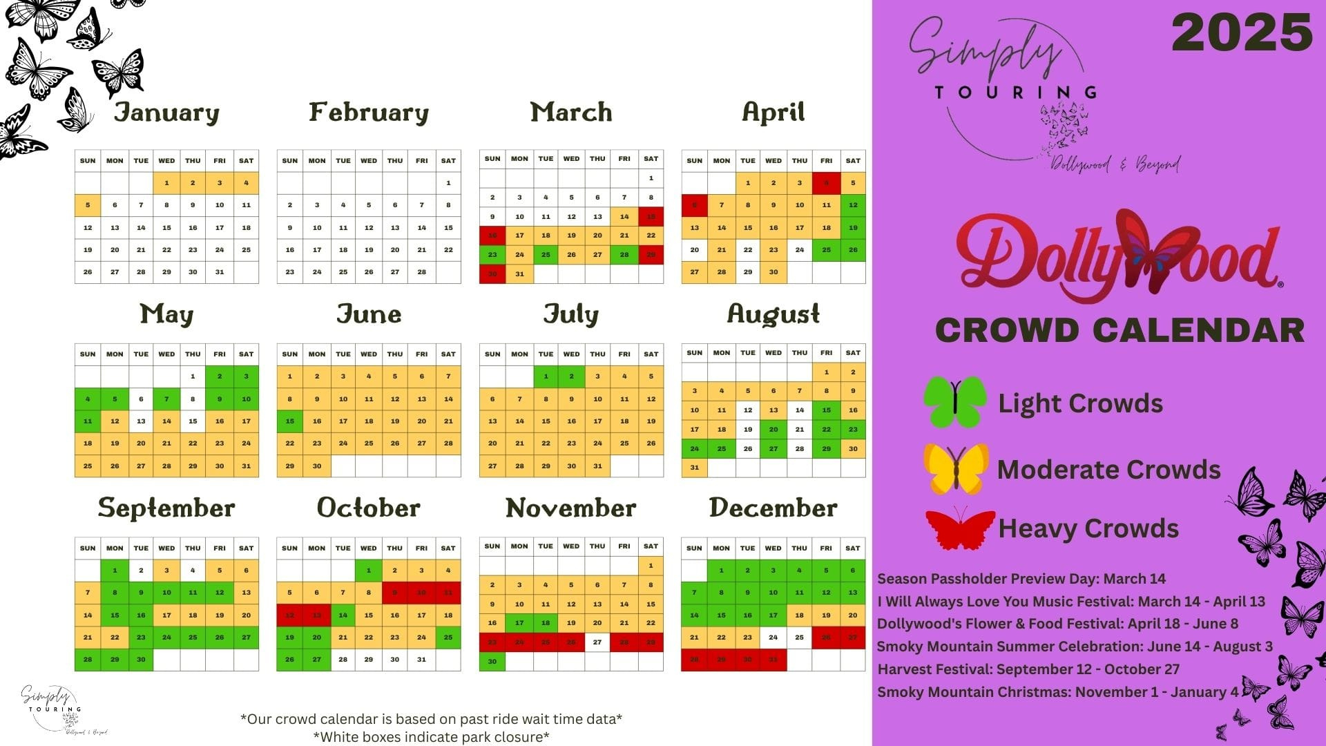 Dollywood Crowd Calendar - Simply Touring pertaining to Dollywood Crowd Calendar October 2025