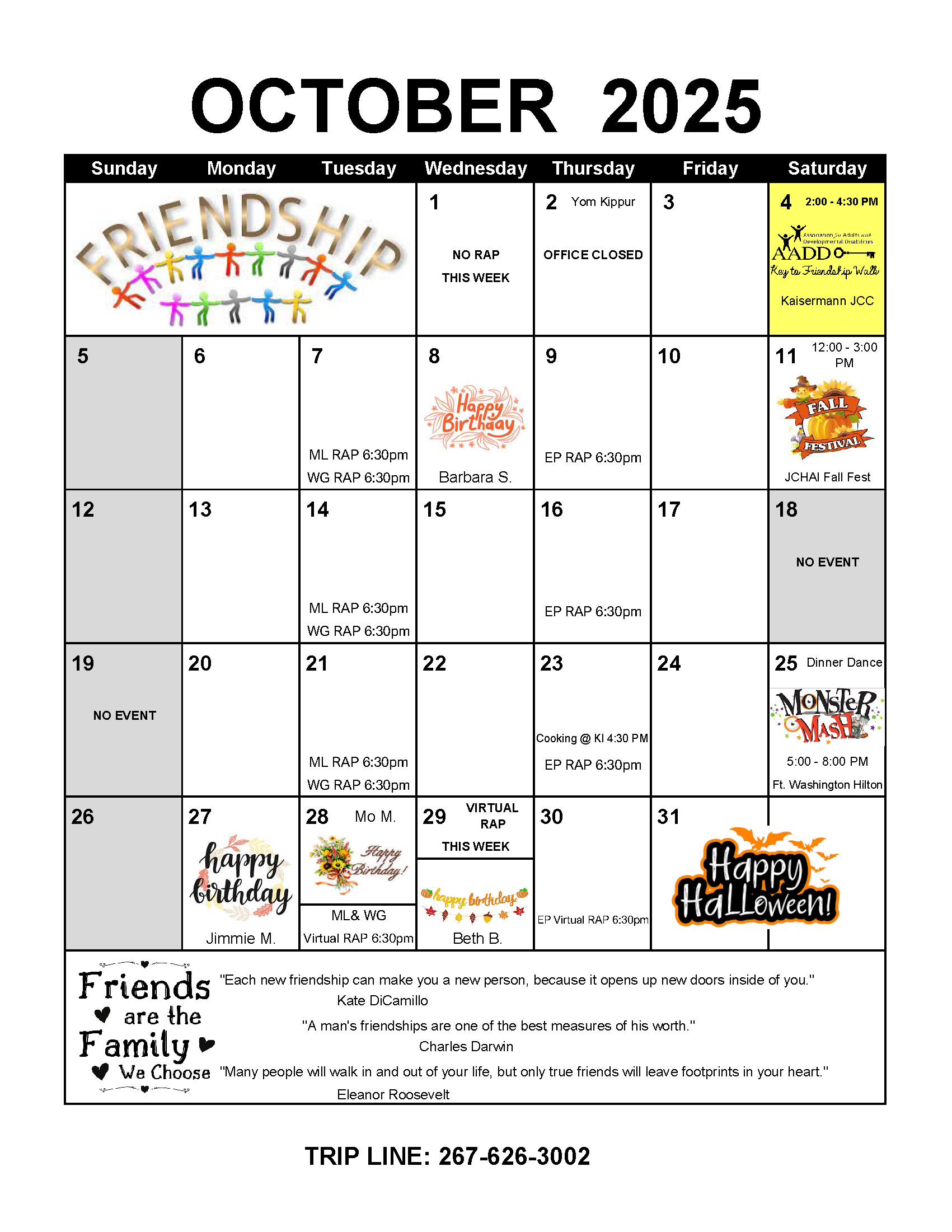 Events | Aadd with Calendar Events For October 2025