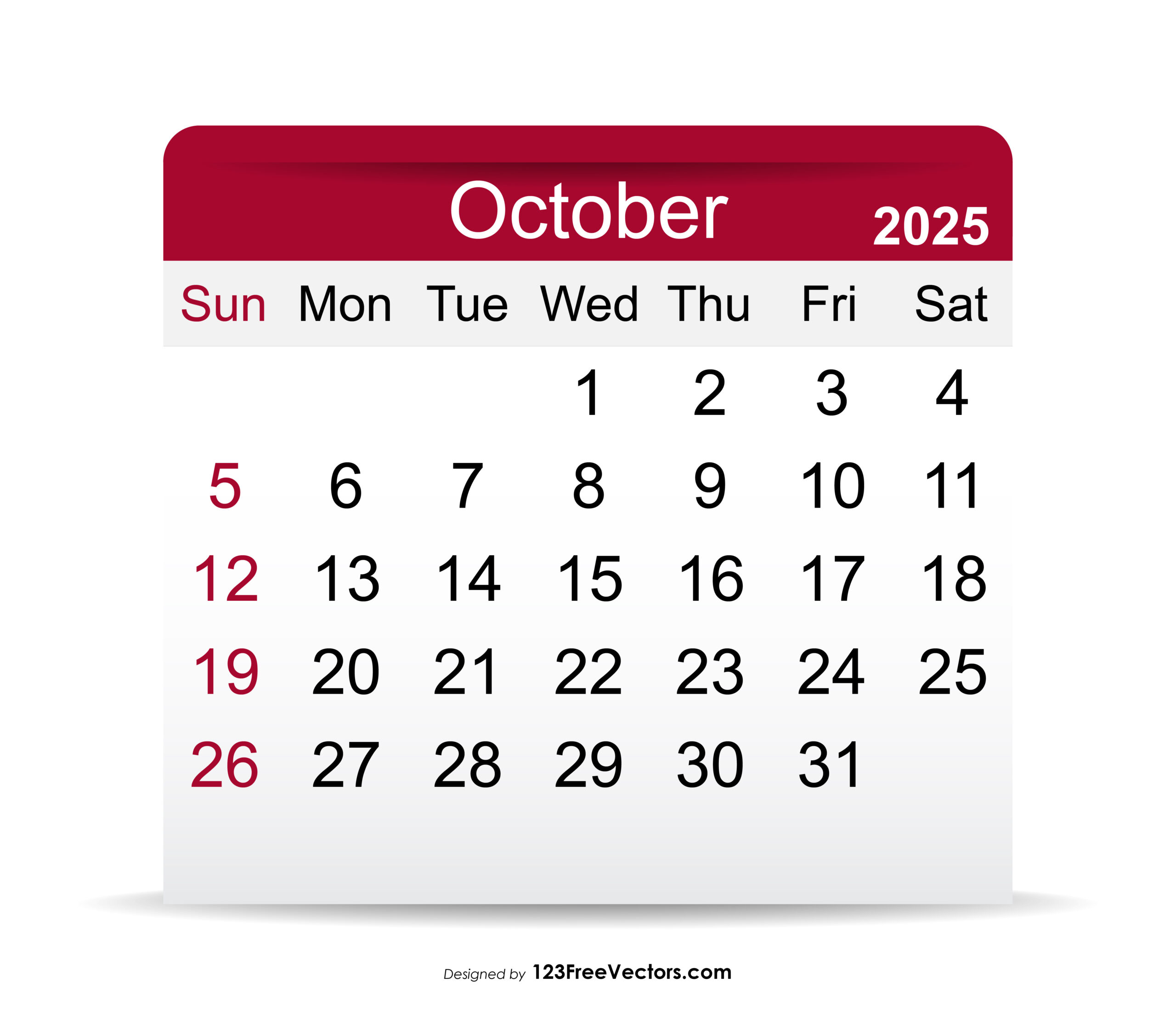 Free Download 2025 October Calendar regarding Clip Art October Calendar 2025