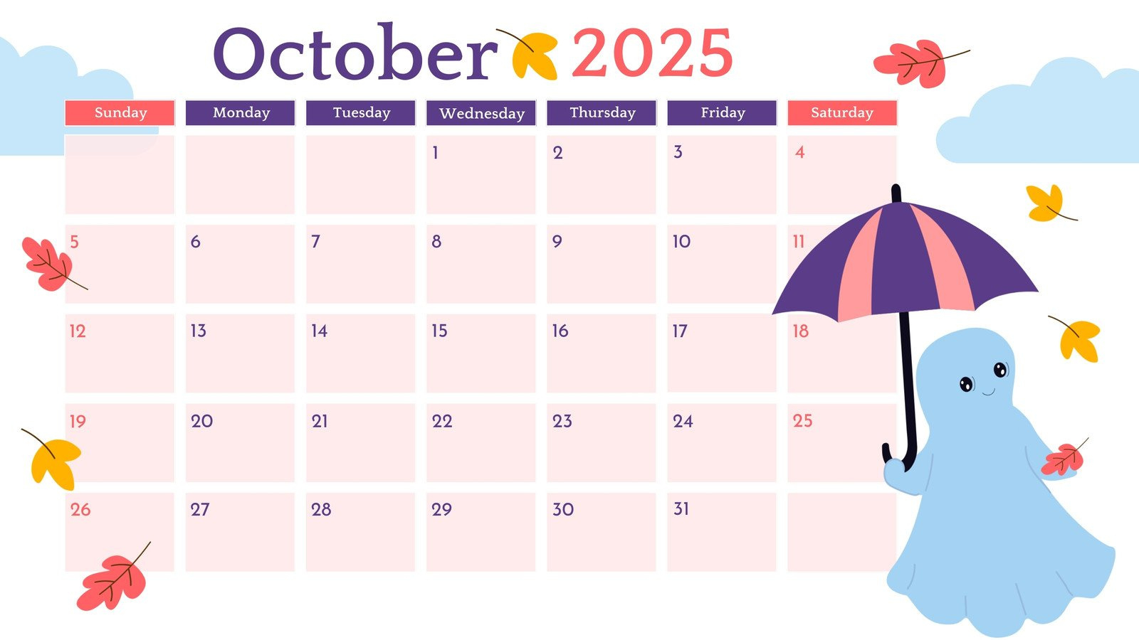 Free October 2025 Calendar Templates To Customize | Canva throughout October Fun Calendar Ideas 2025