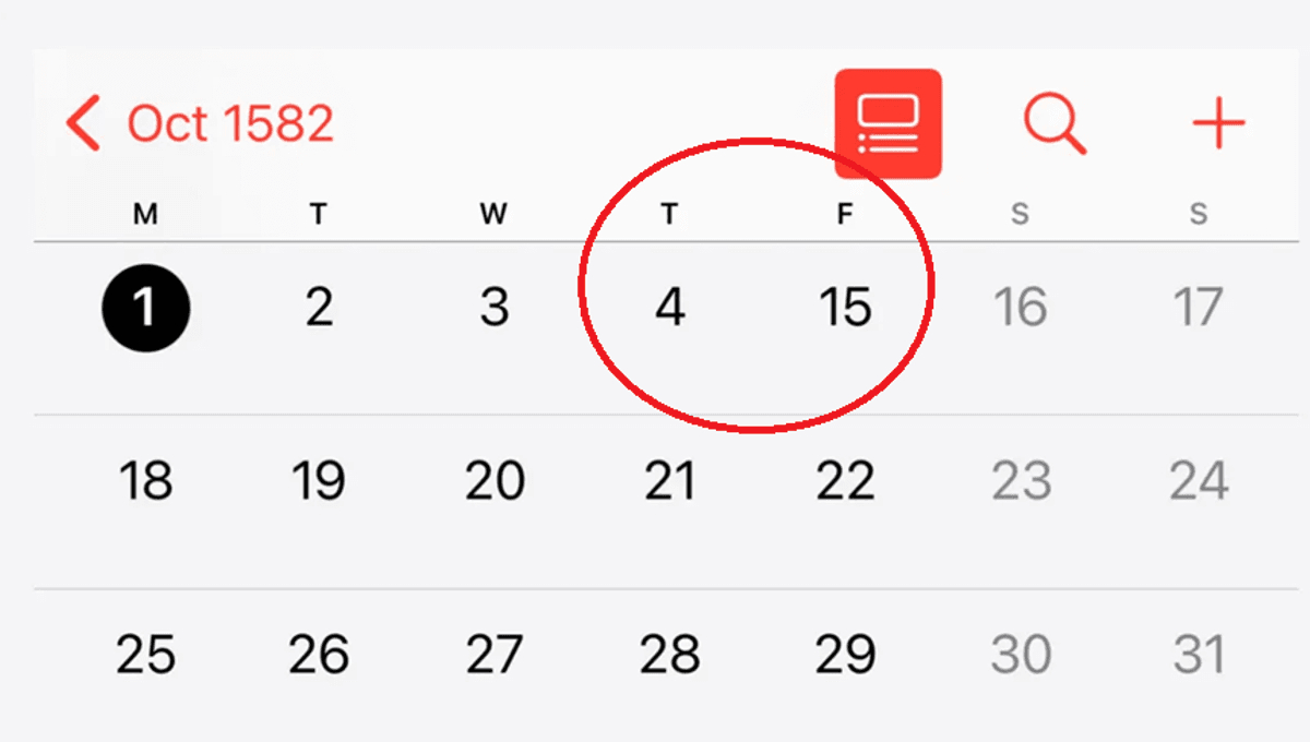 October 1582: Why October Is Missing 10 Days In The Year 1582 On with regard to Why 1582 October Calendar Missing Days