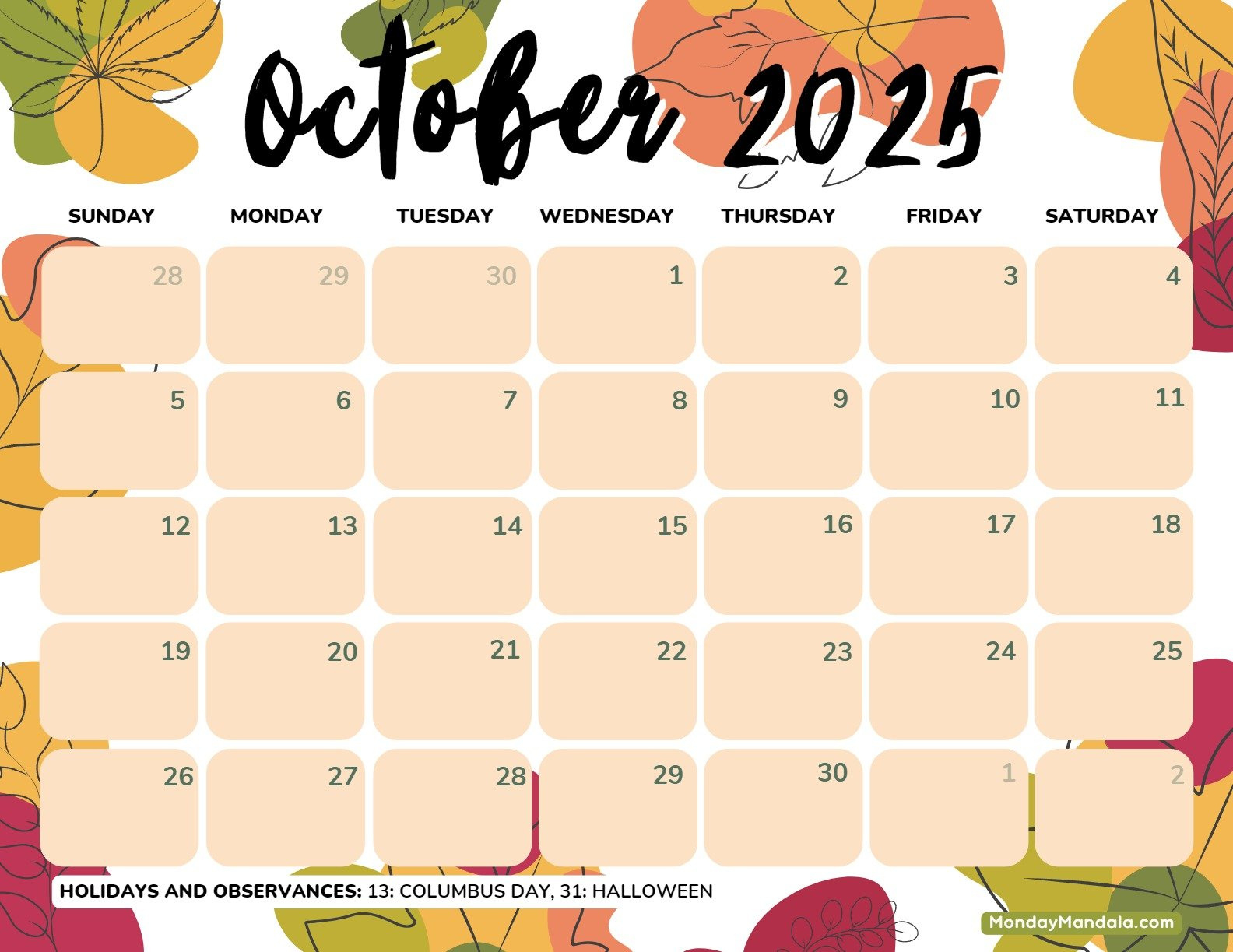 October 2025 9Th Circuit Calendar - Printable pertaining to October 2025 9Th Circuit Calendar
