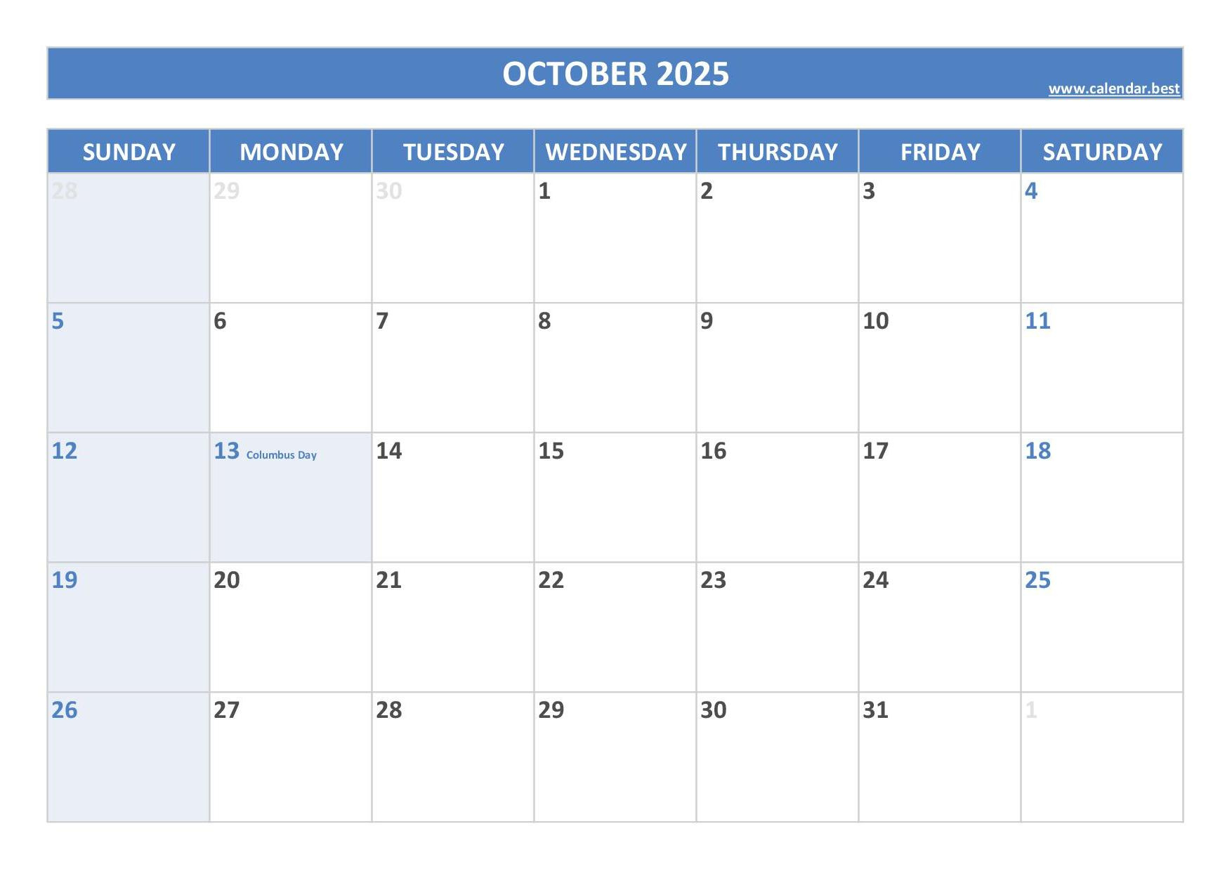 October 2025 Calendar -Calendar.best regarding What Happened to the Calendar in October 2025