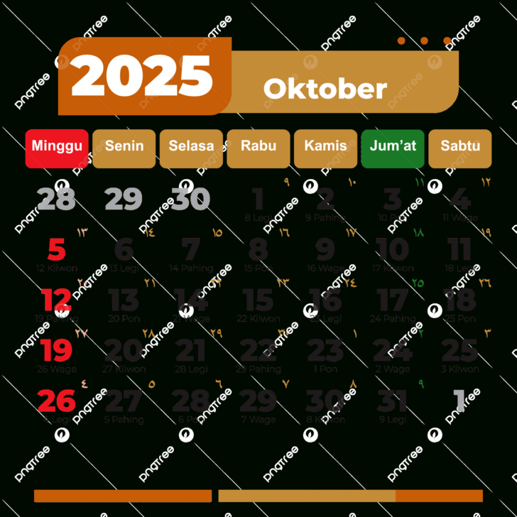Gregorian Calendar October 2025
