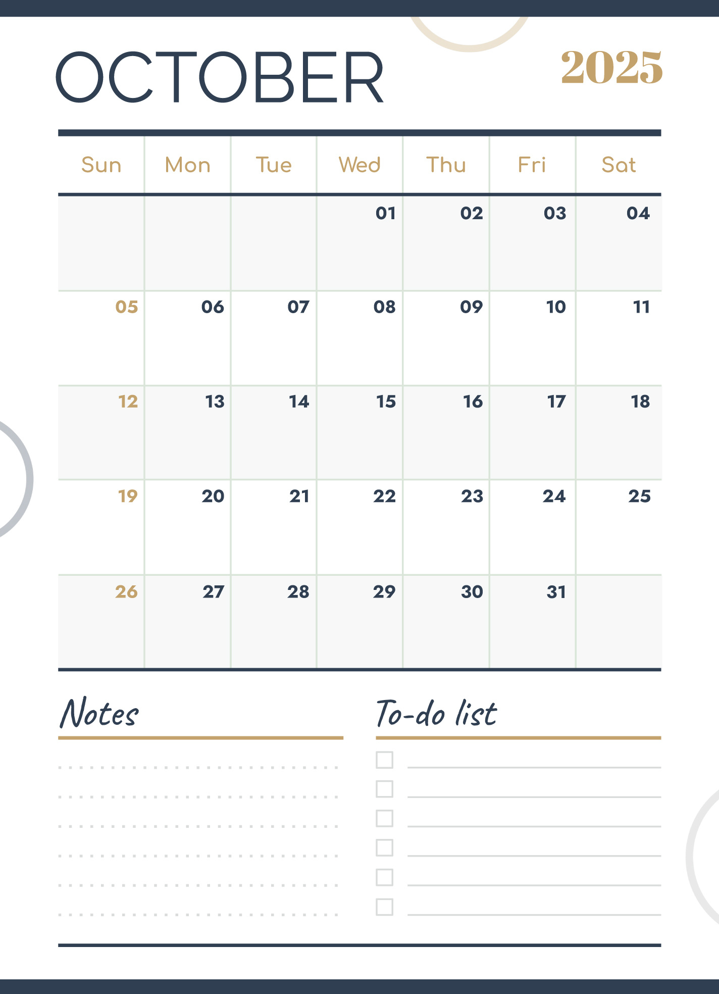 October 2025 Calendar Free Google Docs Template - Gdoc.io in Google Calendar October 2025