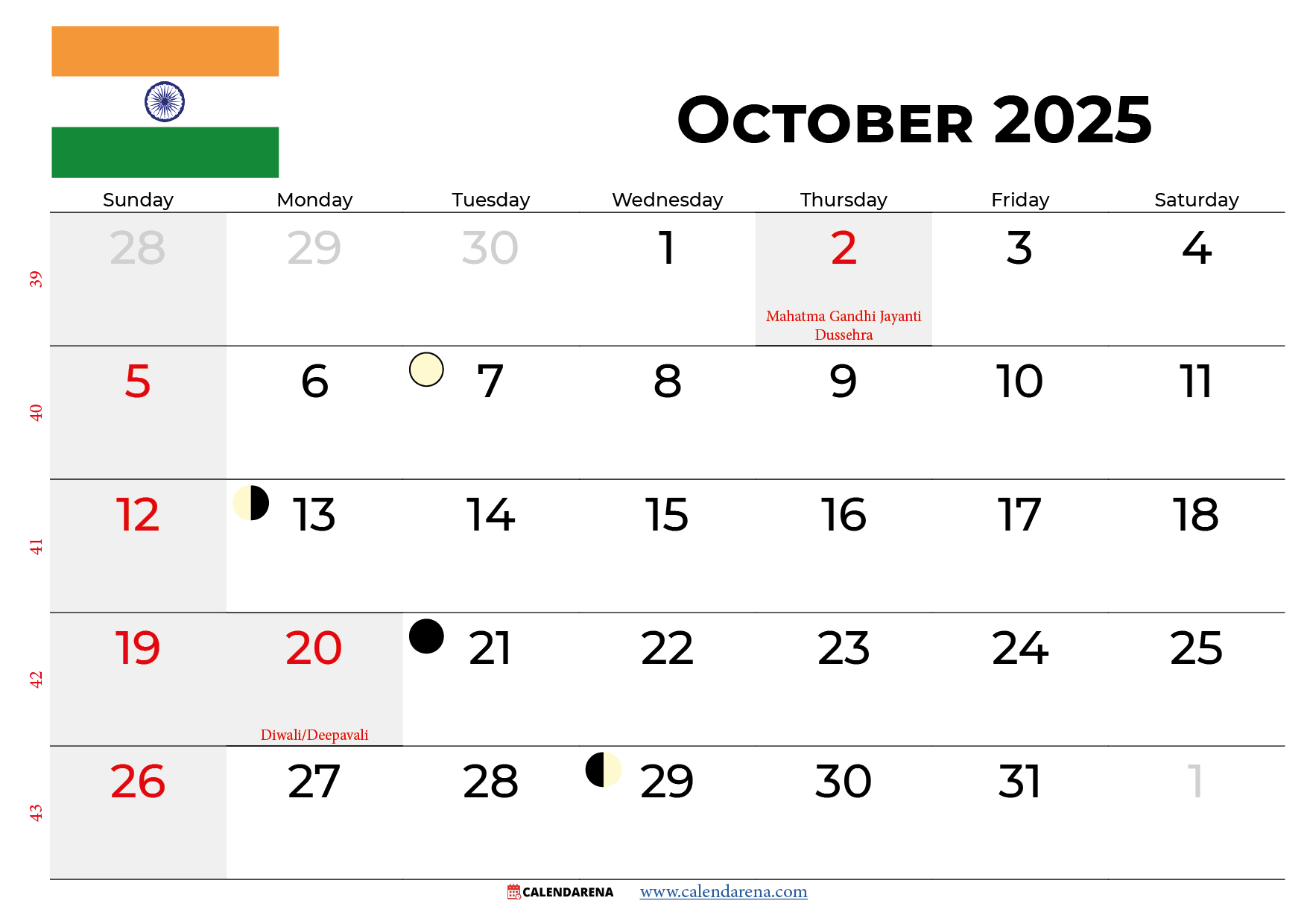 October 2025 Calendar India pertaining to October 2025 Calendar Events