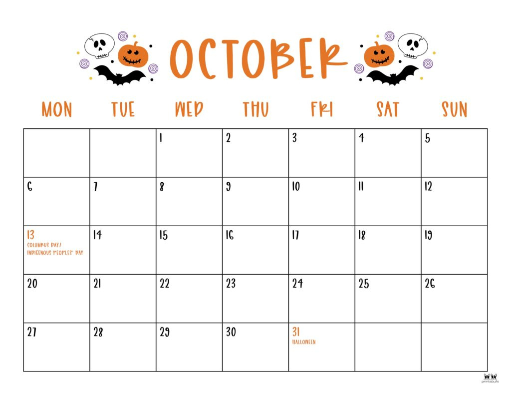 October 2025 Calendars - 107 Free Printables | Printabulls pertaining to In 2025 October Calendar