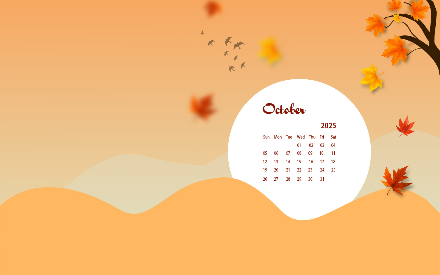 October 2025 Desktop Wallpaper Calendar - Calendarlabs with October 2025 Calendar Wallpaper