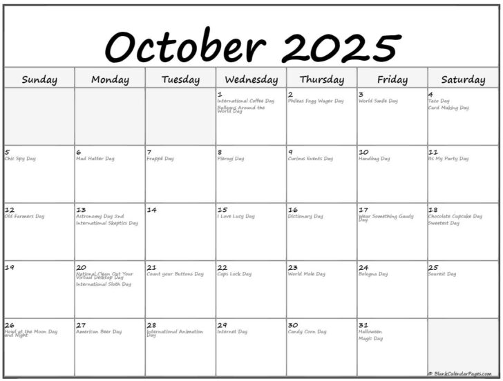 National Holidays 2025 October