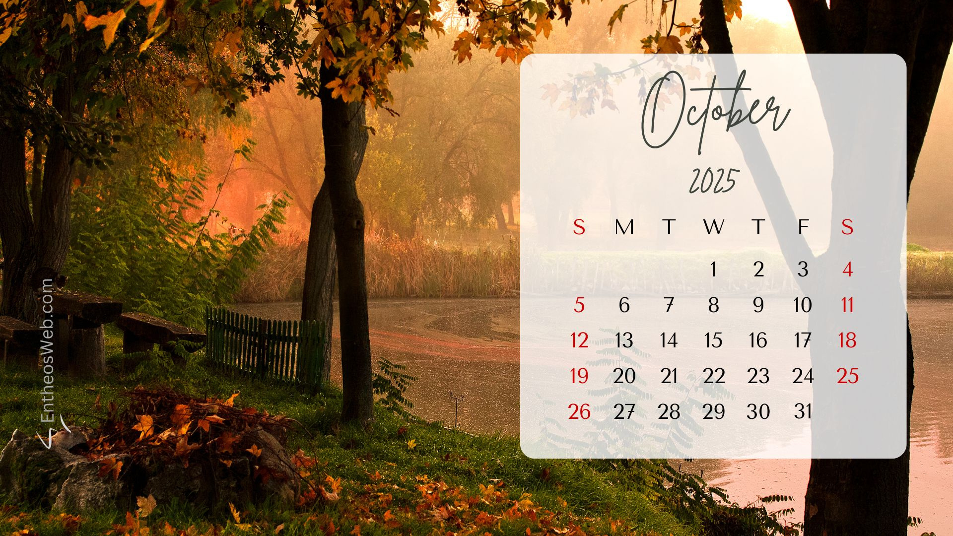 October Calendar Desktop Wallpaper Backgrounds | Entheosweb pertaining to October 2025 Calendar Wallpaper