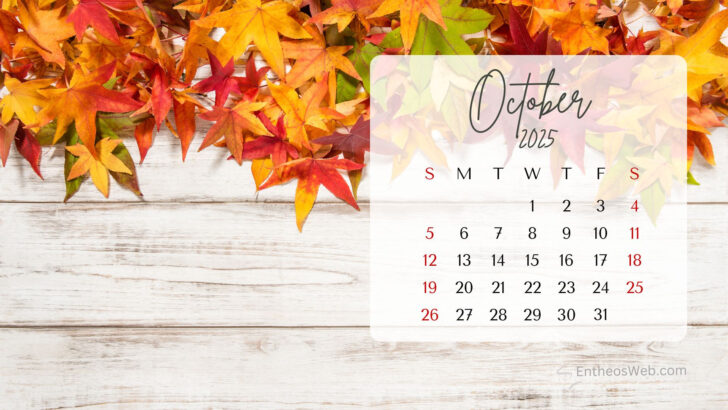 October Calendar 2025 Desktop Wallpaper