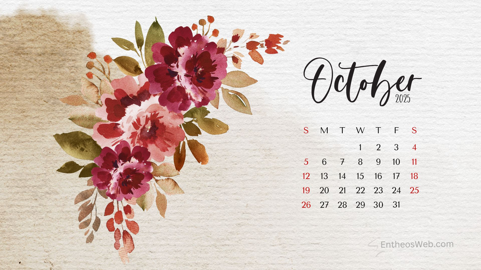 October Calendar Desktop Wallpaper Backgrounds | Entheosweb with October 2025 Desktop Calendar