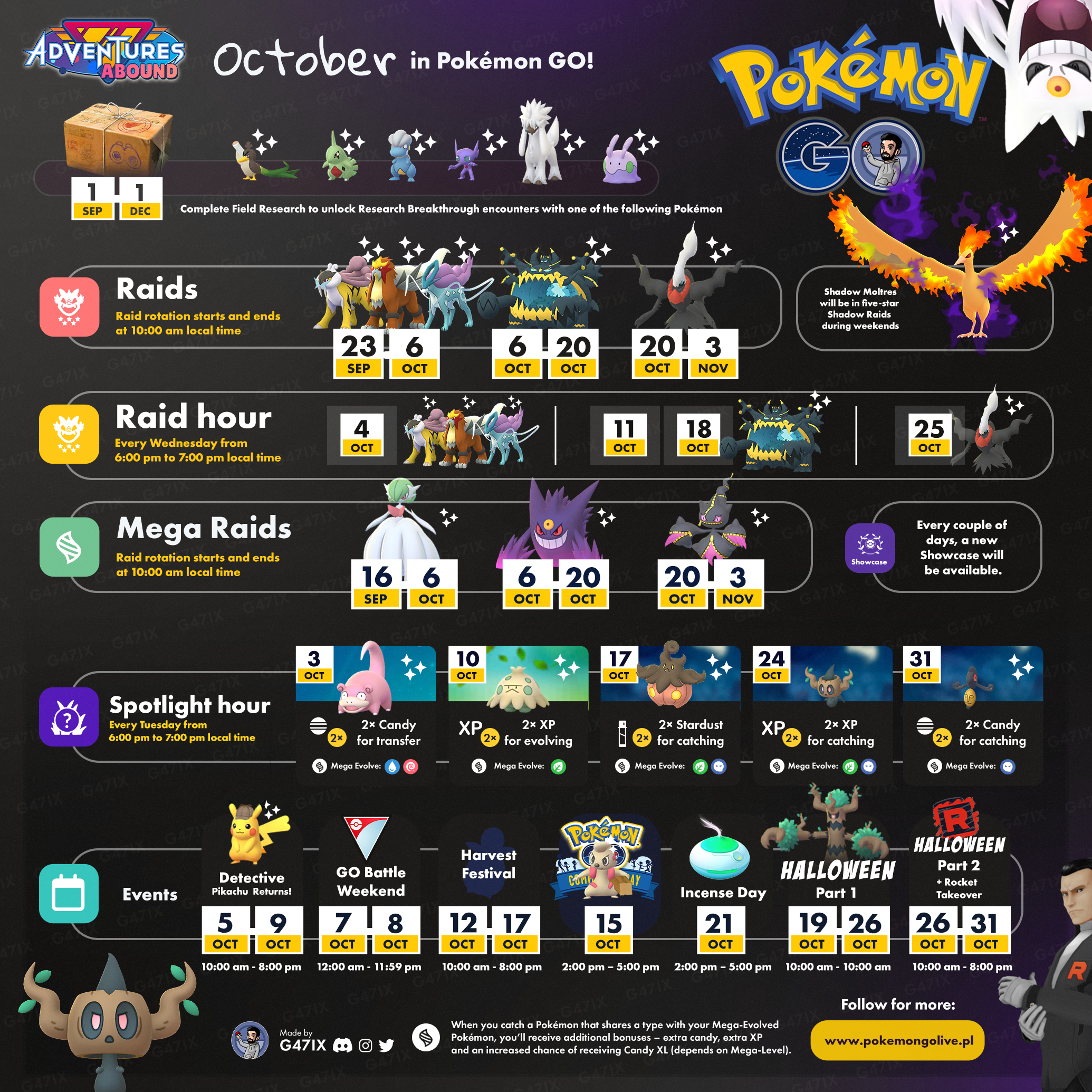 October In Pokemon Go : R/Thesilphroad for Pokemon Go October Calendar 2025