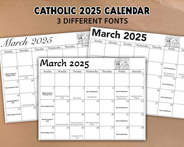 October Catholic Calendar 2025
