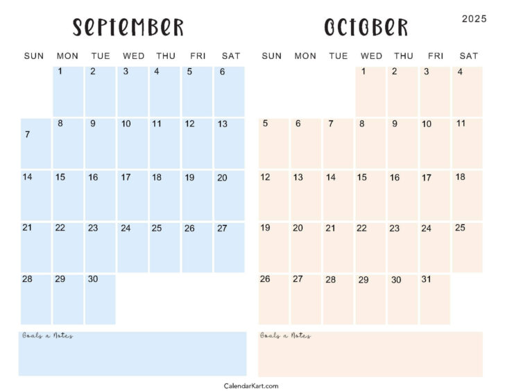 September and October 2025 Calendar with Holidays September and October 2025 Calendar with Holidays