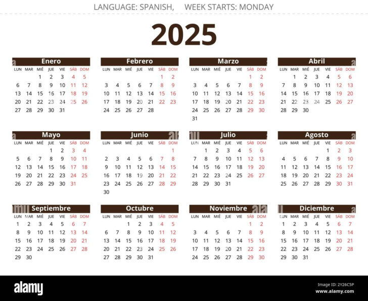 October Calendar 2025 in Spanish
