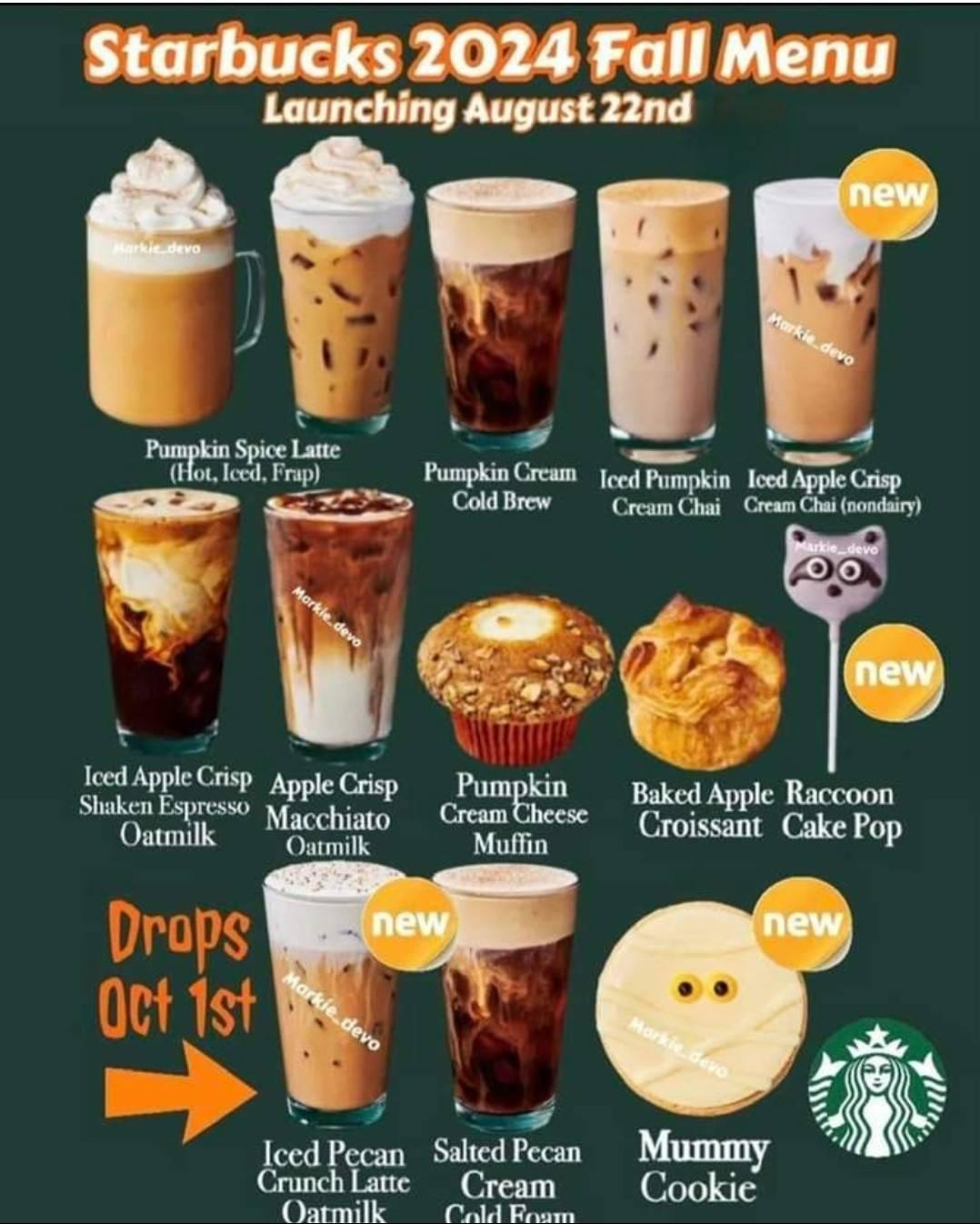 Starbucks Fall Menu 2024 : R/Starbucks intended for Starbucks October 2025 Calendar