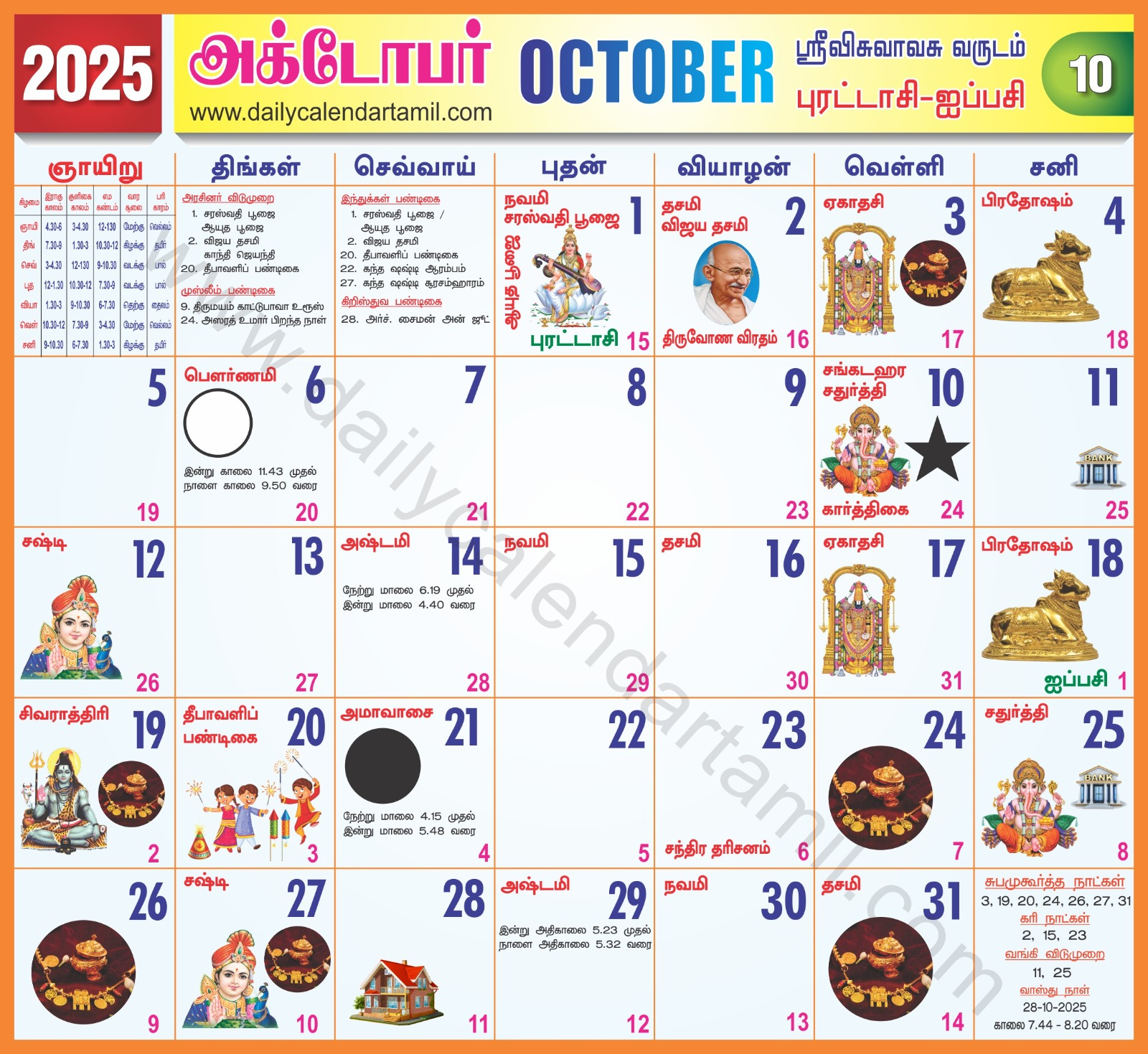 Tamil Calendar October 2025 | அக்டோபர் 2025 காலண்டர் within October Month Tamil Calendar 2025