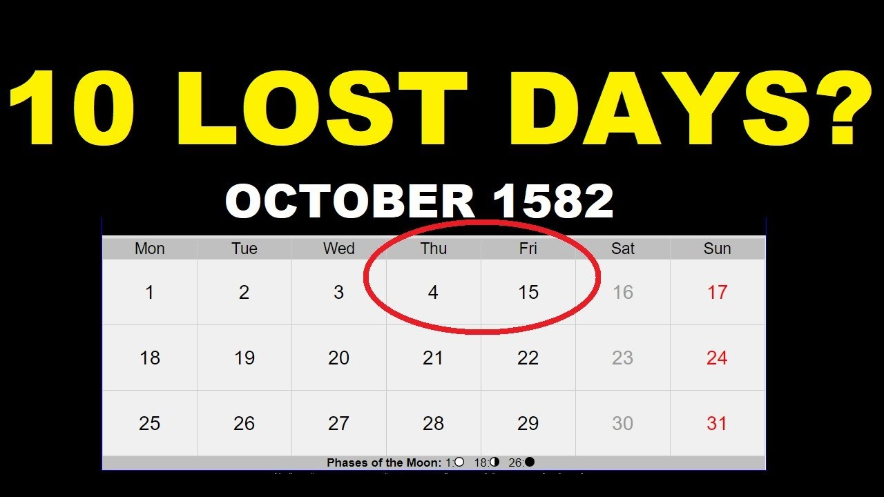 When Have We Lost 10 Days? How Does The Gregorian Calendar Work? | On This Day - 4Th October | pertaining to What Happened In October 1852 Calendar