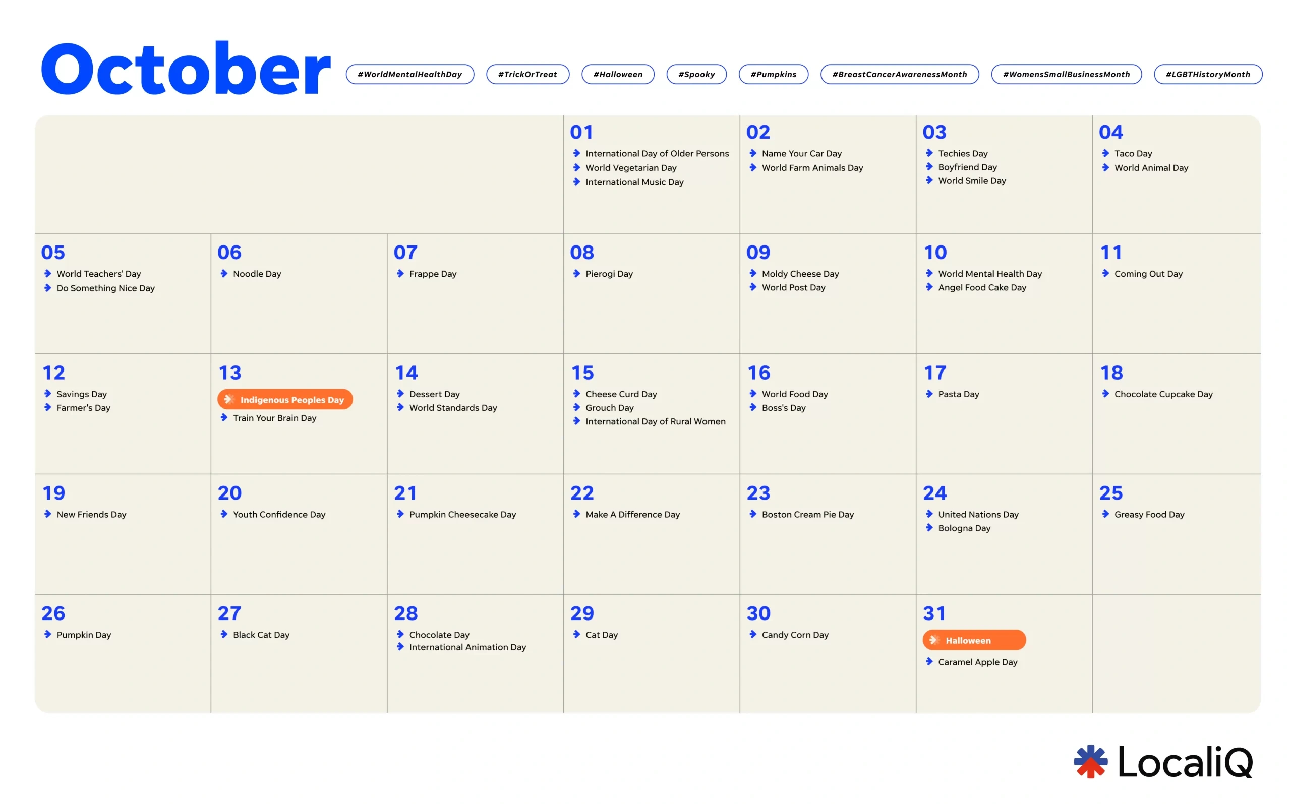 Your Essential 2025 Marketing Calendar Template | Localiq pertaining to October Social Media Calendar 2025