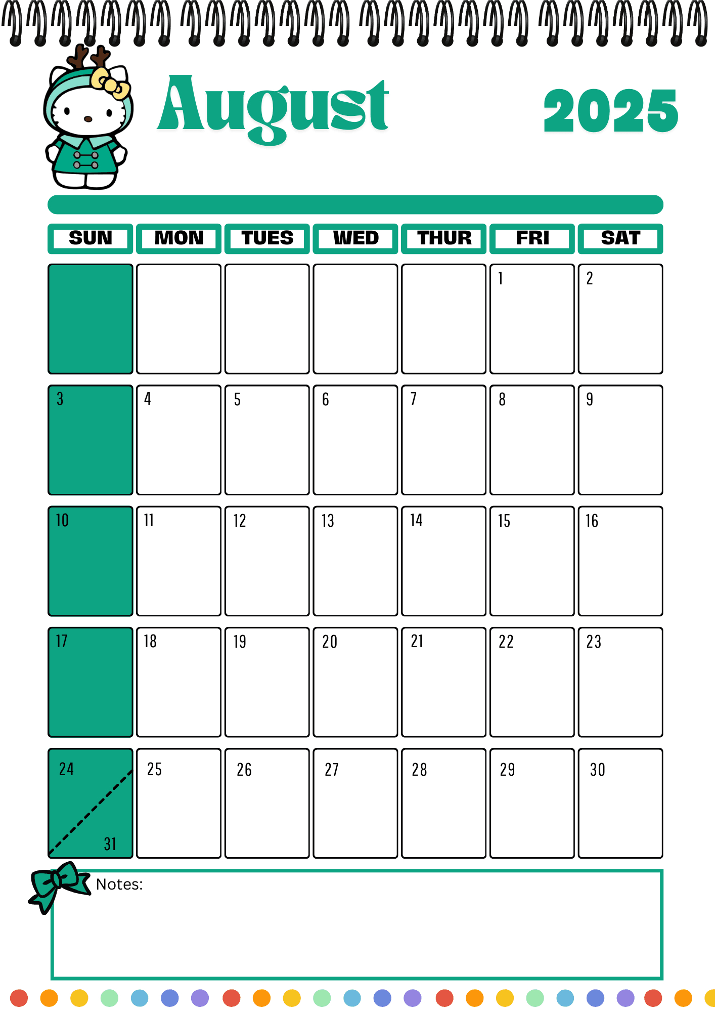 2025 Hello Kitty Calendarhoneynavarrete - Raket.ph within November 2025 Calendar Hello Kitty