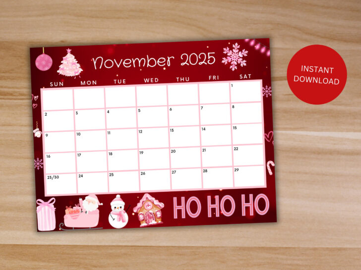 November 2025 Calendar Christmas