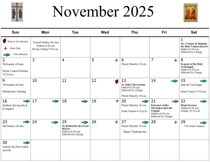 Catholic Calendar November 2025