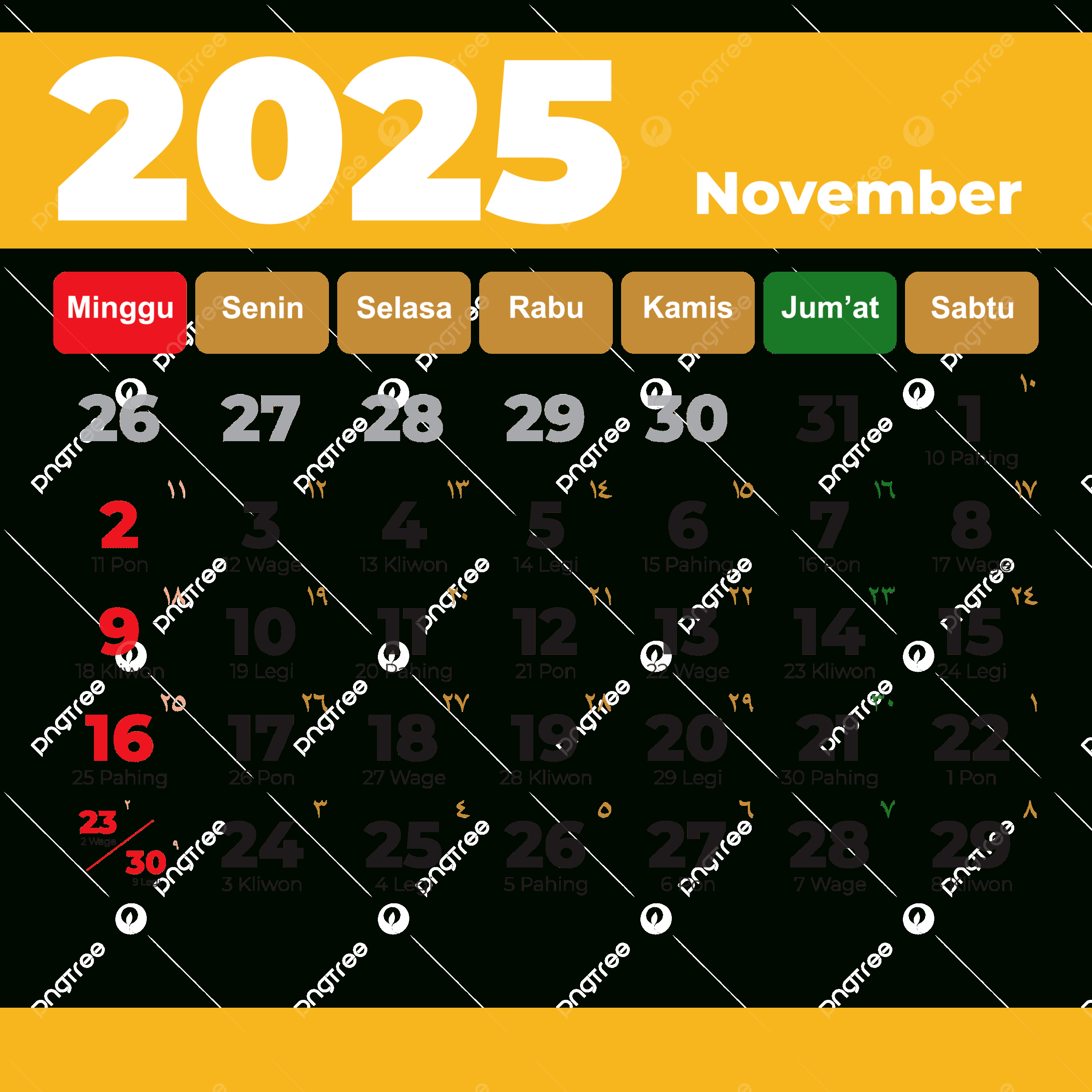 Complete Hijri Calendar November 2025 Vector, 2025 Hijri Calendar intended for November 2025 Islamic Calendar